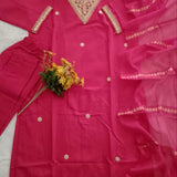 Beautiful Slub Cotton Straight Suit
