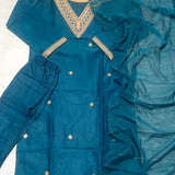 Beautiful Slub Cotton Straight Suit