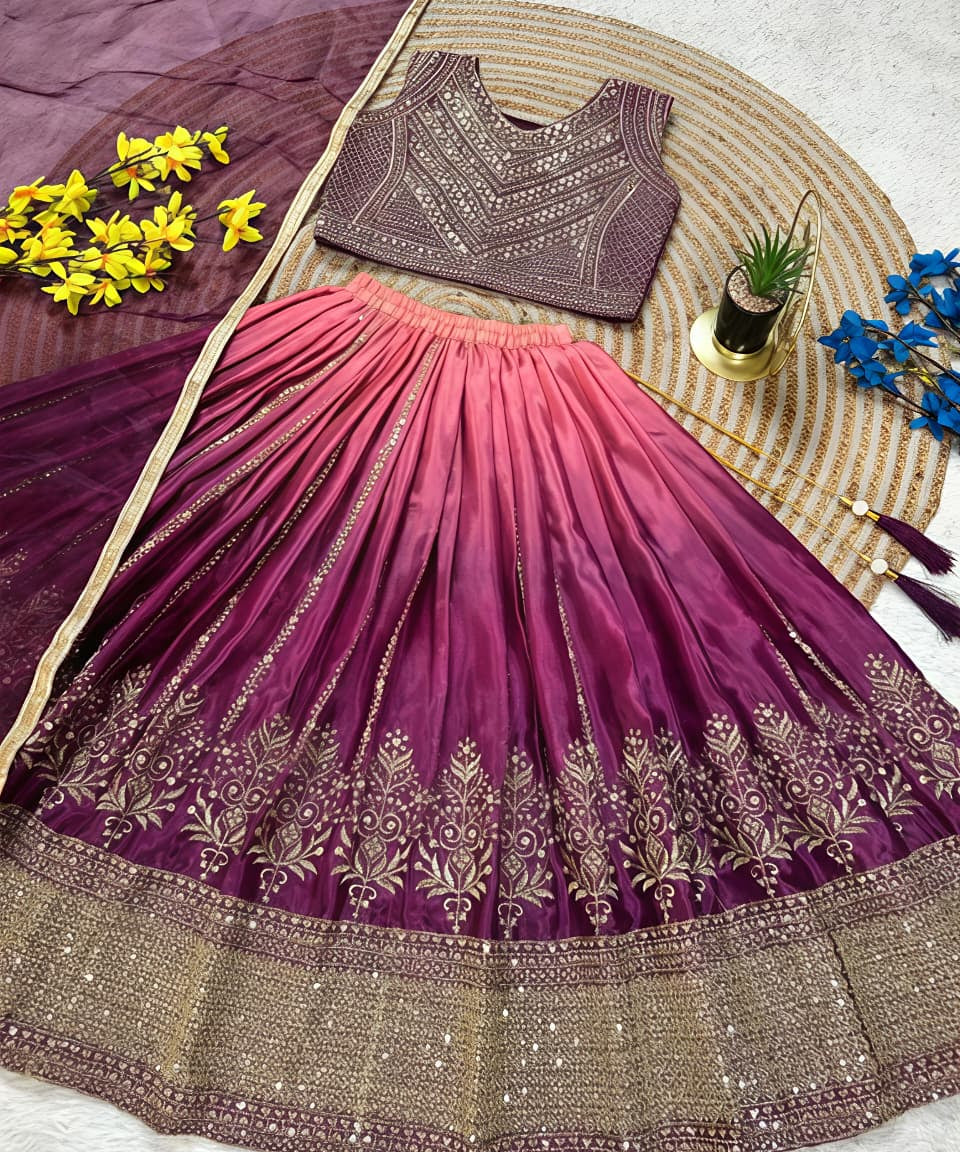 Pretty Kids Chinon Silk Lehenga