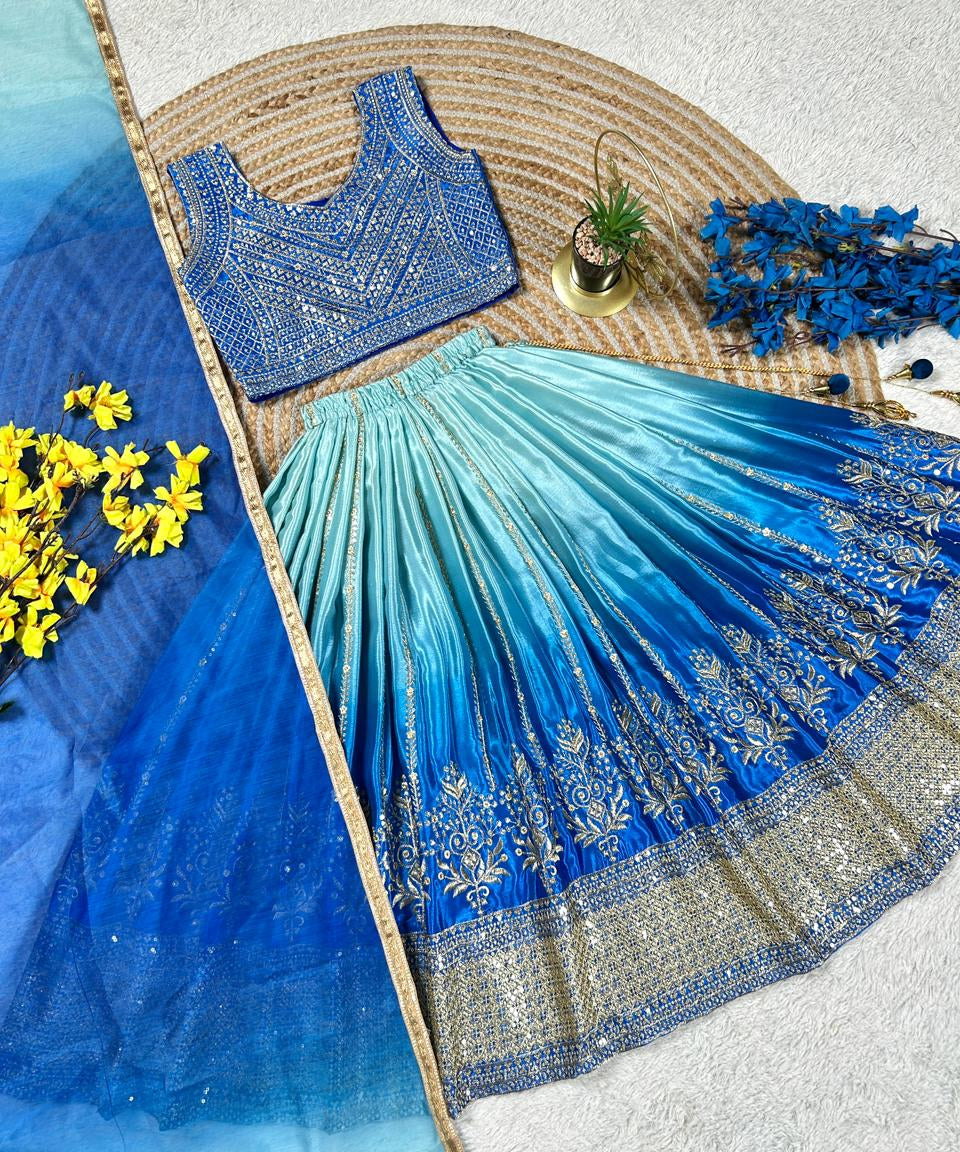 Pretty Kids Chinon Silk Lehenga