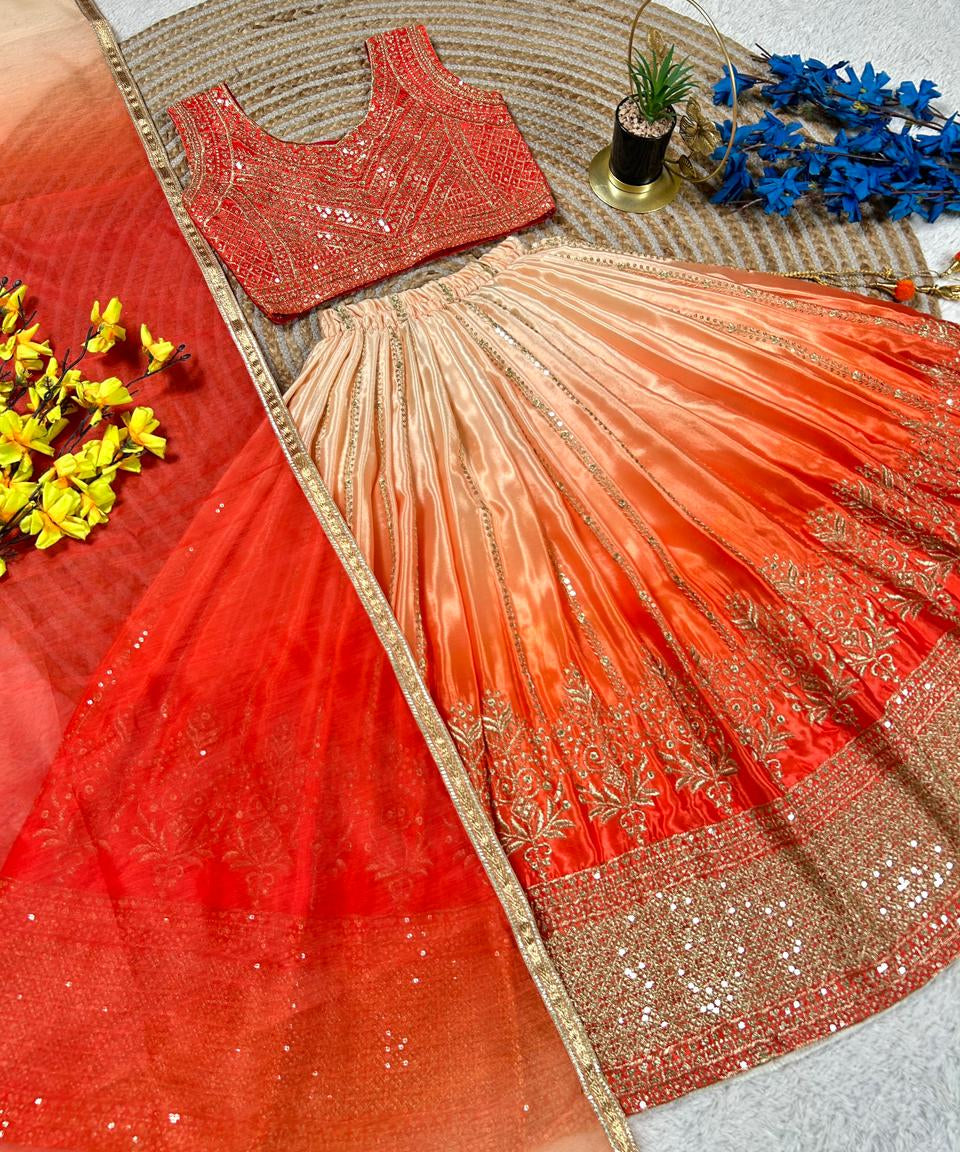 Pretty Kids Chinon Silk Lehenga