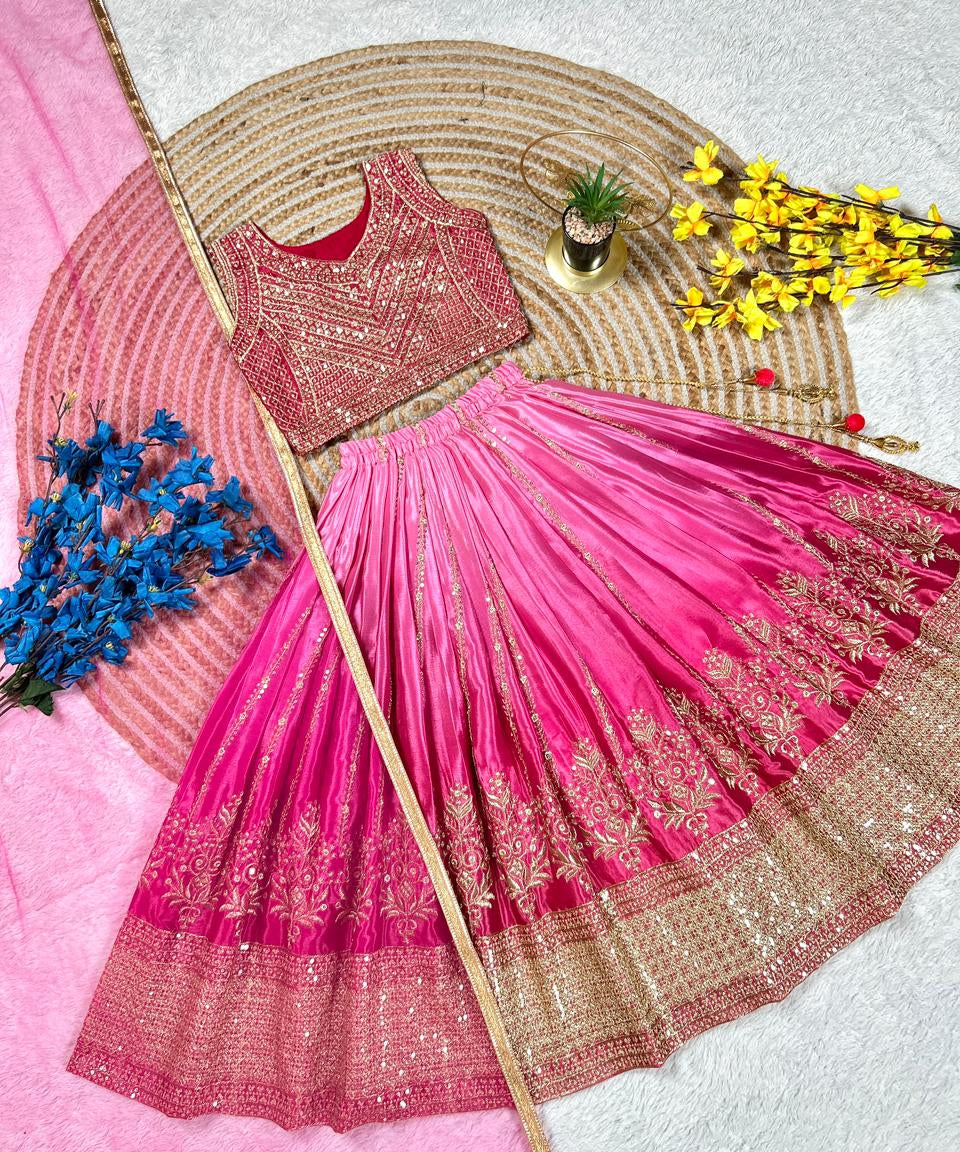 Pretty Kids Chinon Silk Lehenga