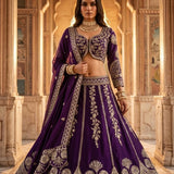 Violet Bridal Embroidered Lehenga Choli