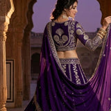 Violet Bridal Embroidered Lehenga Choli