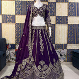 Violet Bridal Embroidered Lehenga Choli