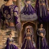 Violet Bridal Embroidered Lehenga Choli