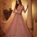 Wedding Crystal Motif Work Lehenga