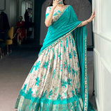 Bloom Scape Dola silk Floral Lehenga
