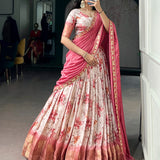 Bloom Scape Dola silk Floral Lehenga