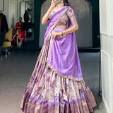 Bloom Scape Dola silk Floral Lehenga
