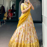 Bloom Scape Dola silk Floral Lehenga