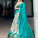 Bloom Scape Dola silk Floral Lehenga