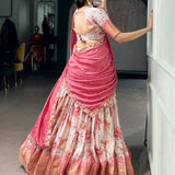 Bloom Scape Dola silk Floral Lehenga