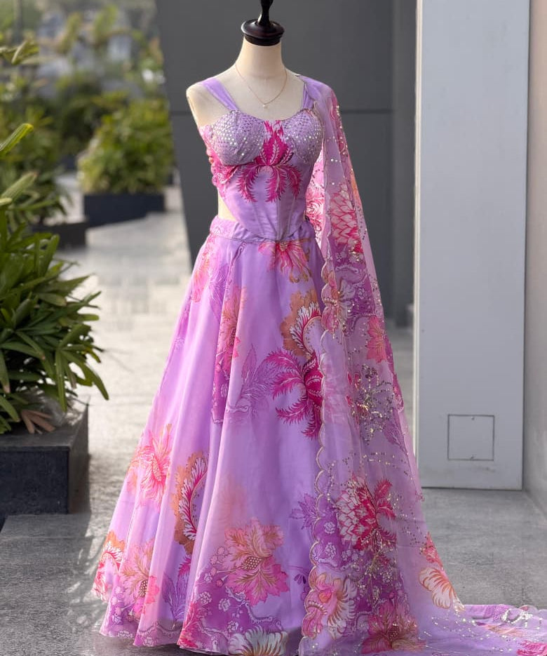 Elegance Floral Print Lehenga Choli