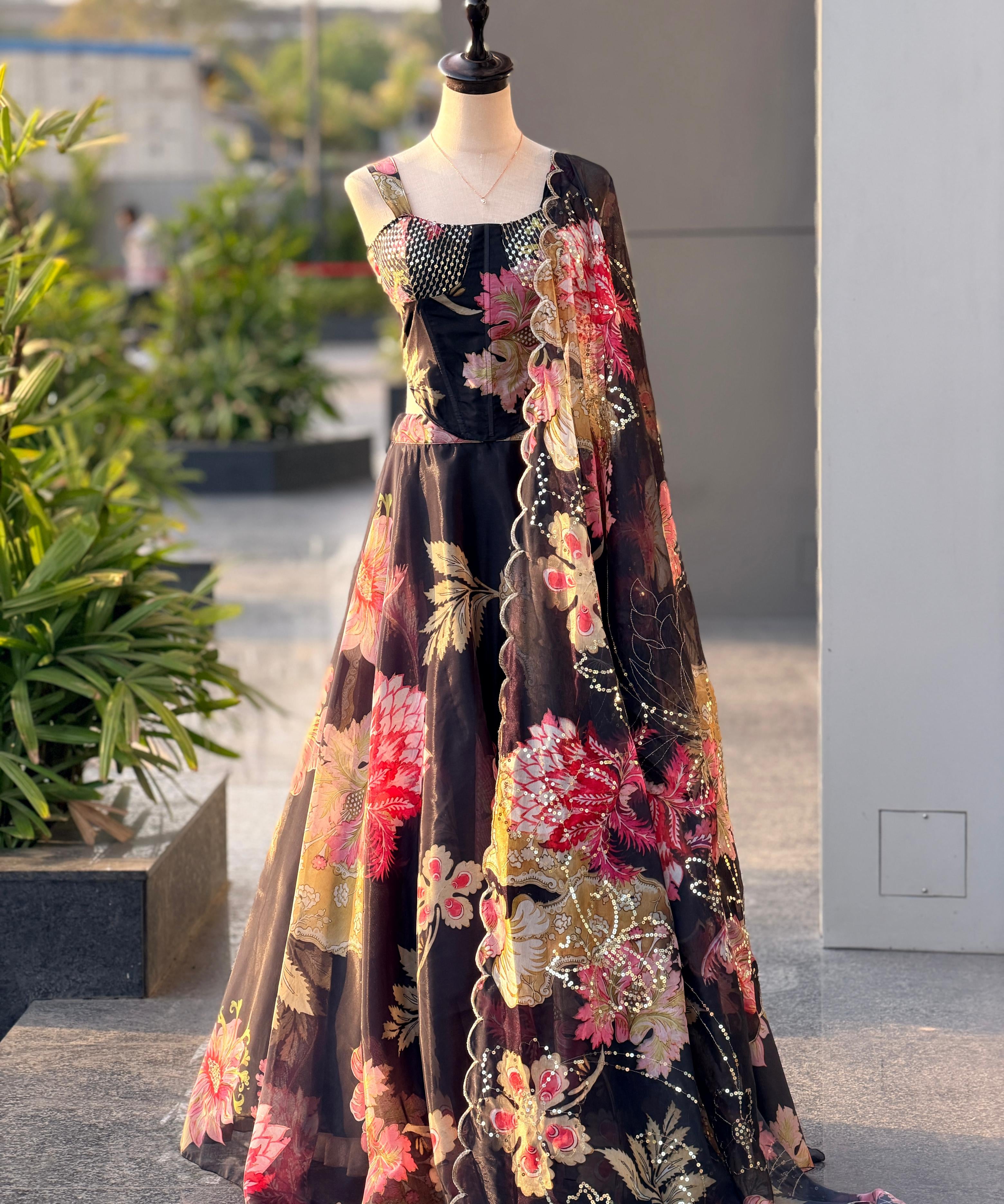 Elegance Floral Print Lehenga Choli