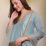 Trendy Chanderi Silk Straight Suit