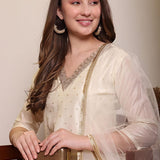 Trendy Chanderi Silk Straight Suit