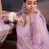 Trendy Chanderi Silk Straight Suit