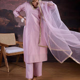 Trendy Chanderi Silk Straight Suit