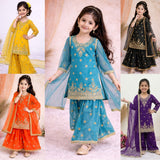 Glamorous Embroidered Kids Suit