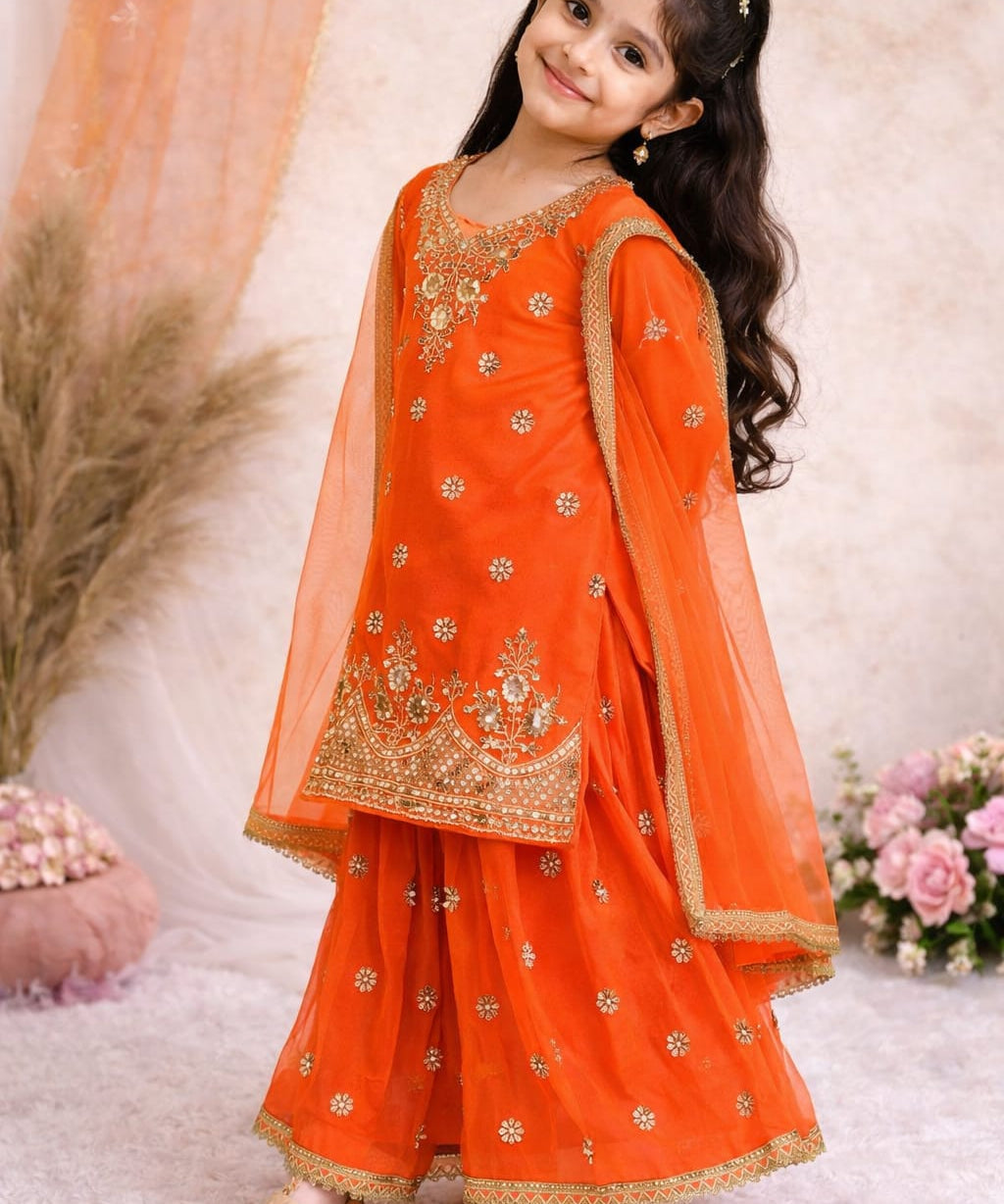 Glamorous Embroidered Kids Suit