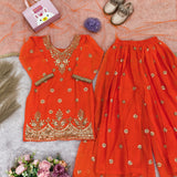 Glamorous Embroidered Kids Suit