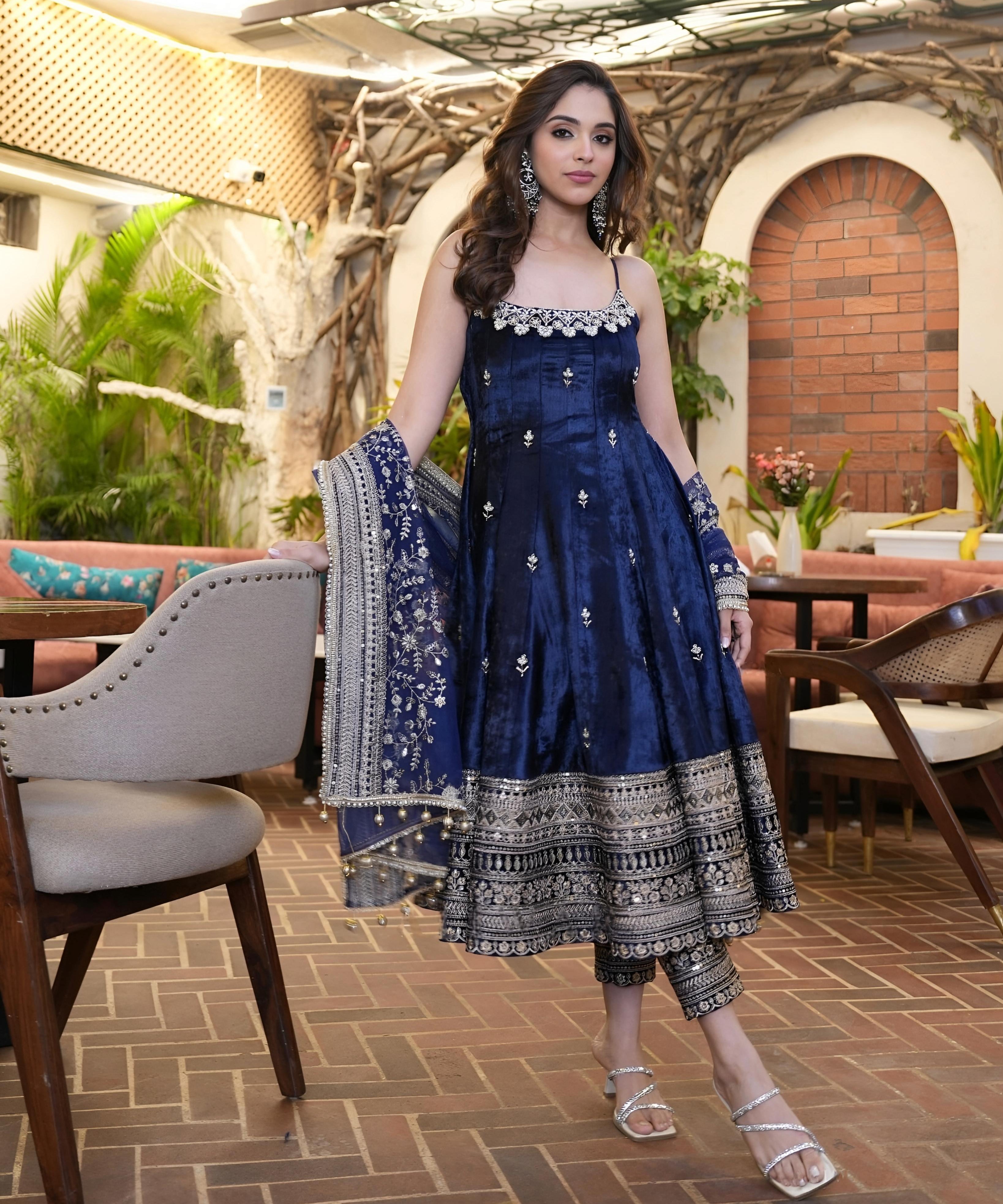 Celebrity Vichitra Silk Fancy Suit