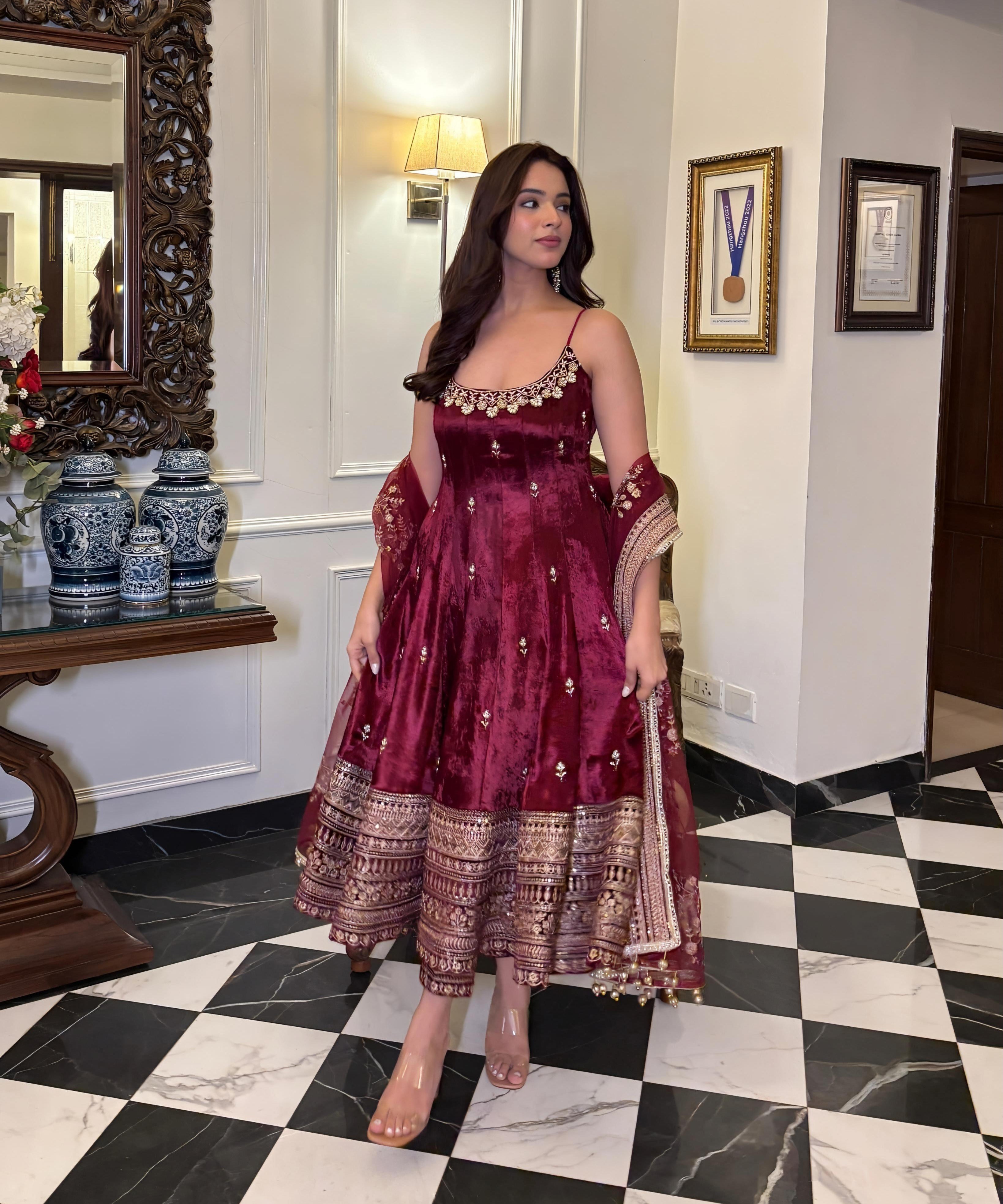 Celebrity Vichitra Silk Fancy Suit
