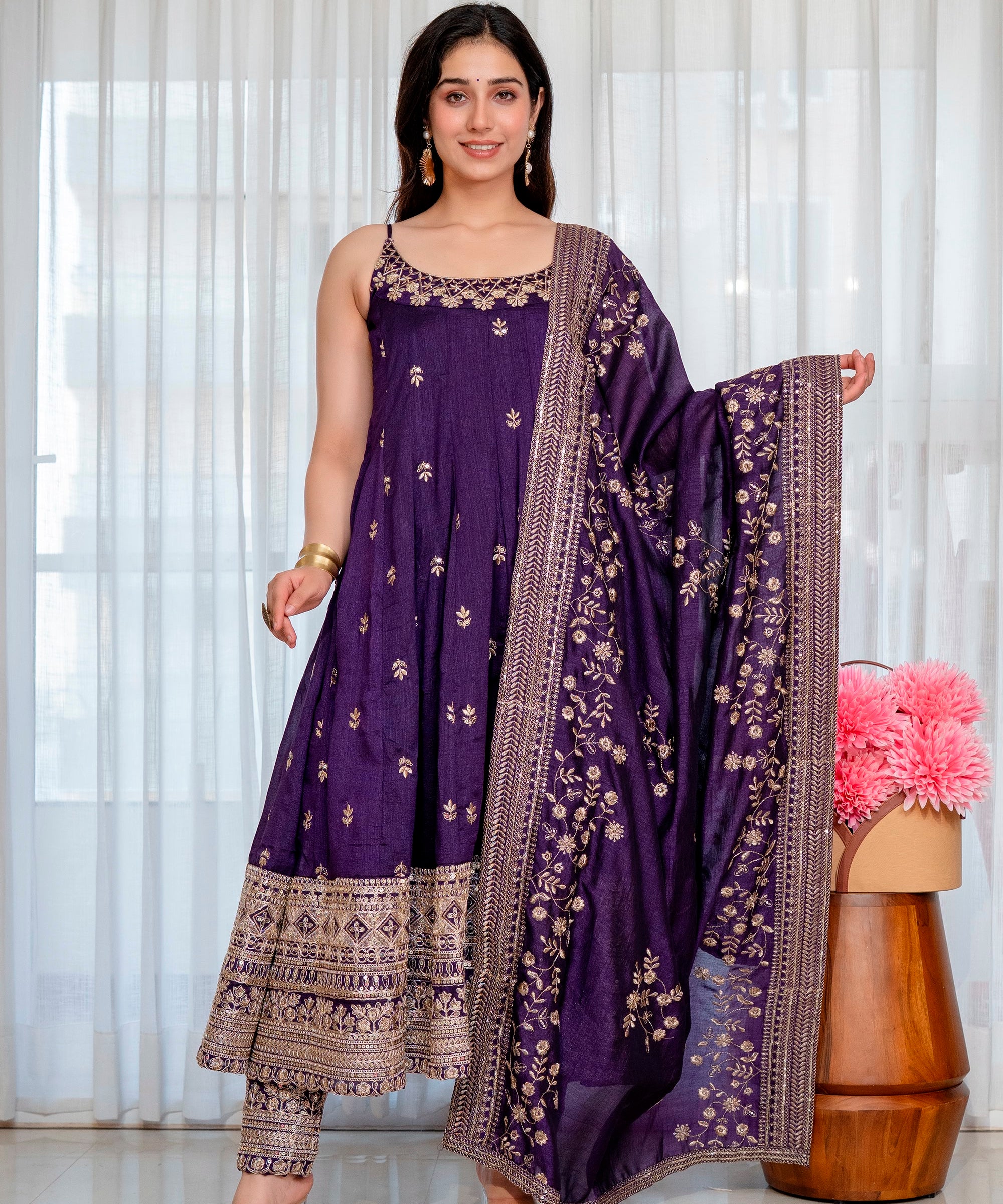 Celebrity Vichitra Silk Fancy Suit