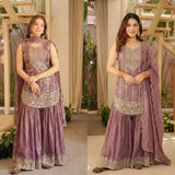 Designer Pakistani Silk Top Sharara