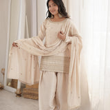 Creamy Roman Silk Suit