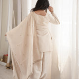 Creamy Roman Silk Suit