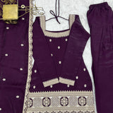 Wine Fresh Look Silk Suit