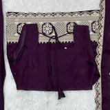 Wine Fresh Look Silk Suit