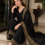 Designer Natural Crepe Top Plazzo