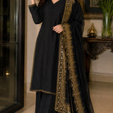 Designer Natural Crepe Top Plazzo