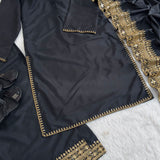 Designer Natural Crepe Top Plazzo