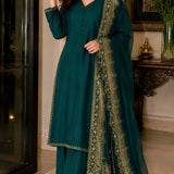 Designer Natural Crepe Top Plazzo