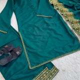 Designer Natural Crepe Top Plazzo