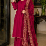 Designer Natural Crepe Top Plazzo
