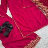 Designer Natural Crepe Top Plazzo