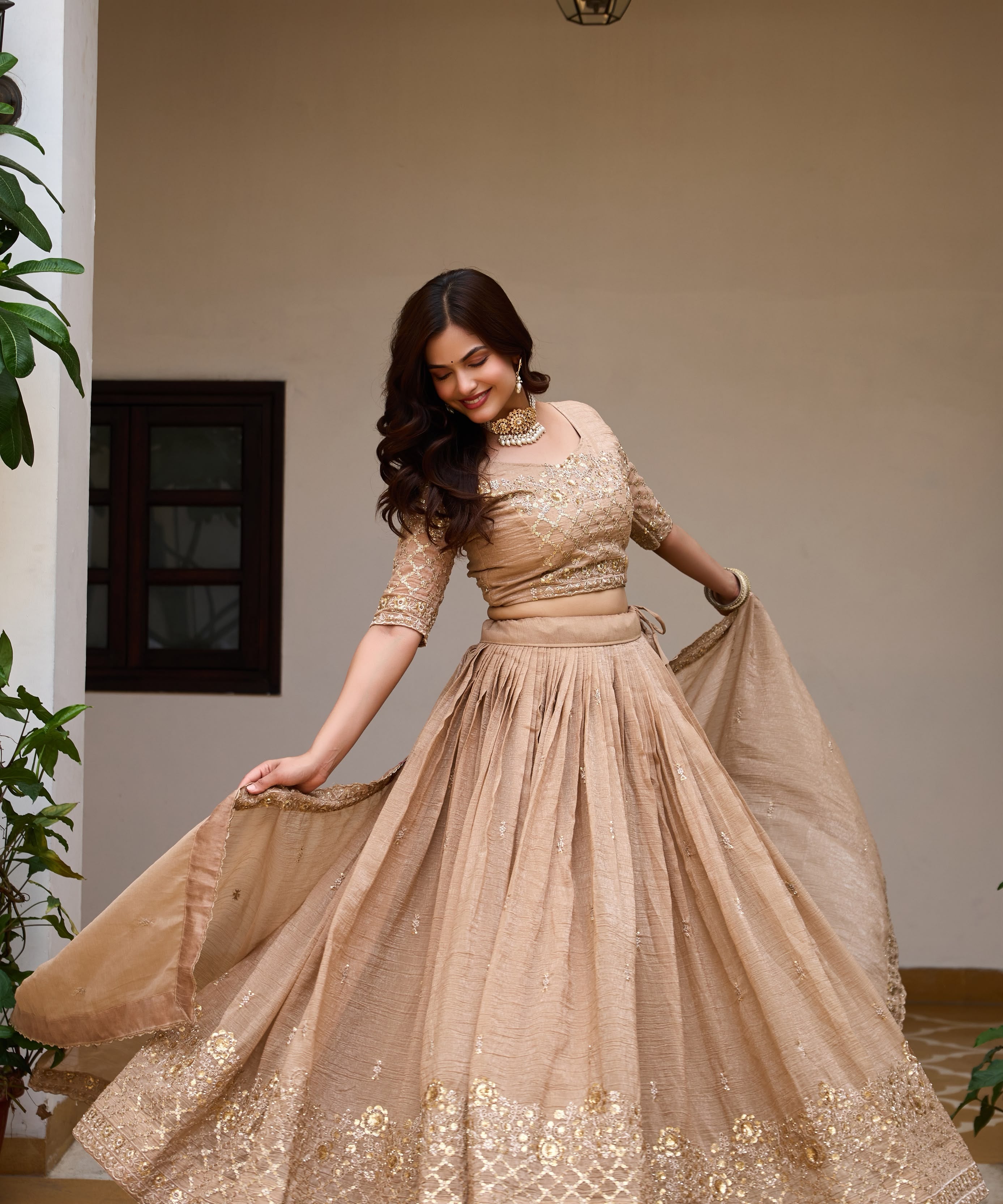 Glamorous Chrunchy Silk Lehenga Choli
