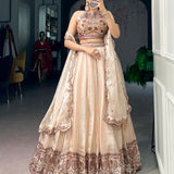 Dhavani Wedding Crush Silk Lehenga