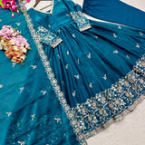 Designer Satin Silk Embroidered Gown