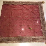 Maroon Velvet Wedding Embroidered Lehenga