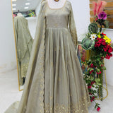 Dainty Gold Crazy Embroidered Gown