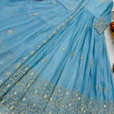 Dainty Gold Crazy Embroidered Gown