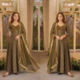 Designer Flora Brocade Anarkali Gown