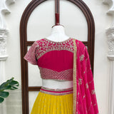 Lemon Yellow Premium Wedding Lehenga
