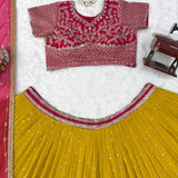 Lemon Yellow Premium Wedding Lehenga